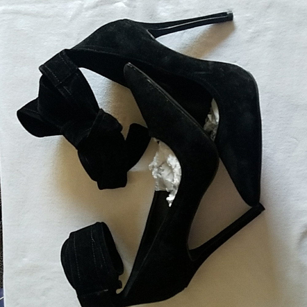 Black stiletto suede